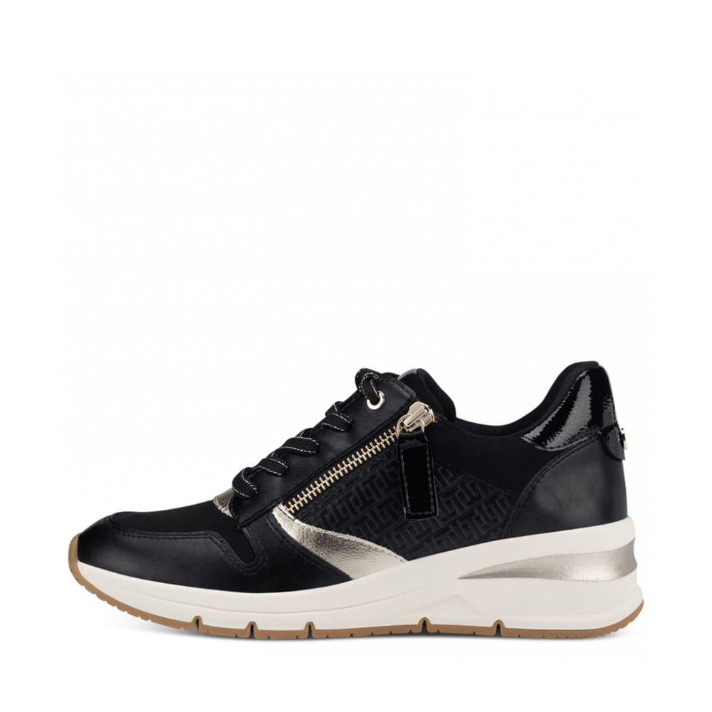 Sneaker W.Zip 1-1-23702-20 048, Black/Gold