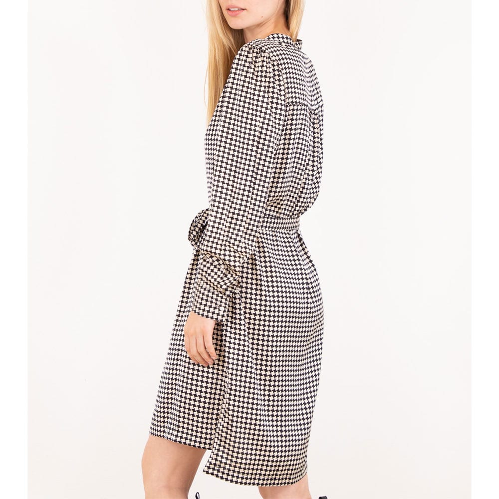 Viby Shell Grid Dress, Off White