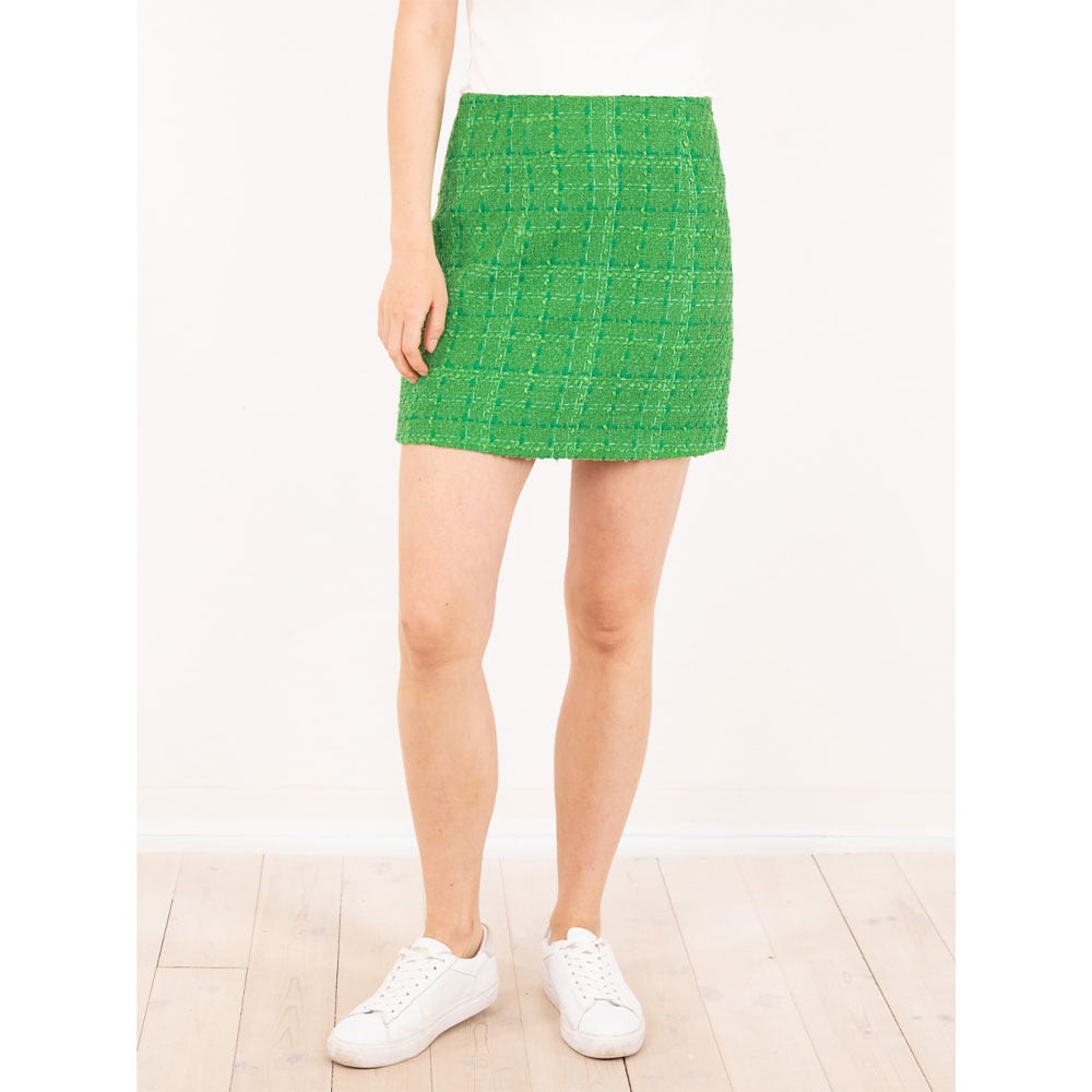 Helmine Boucle Skirt, Green