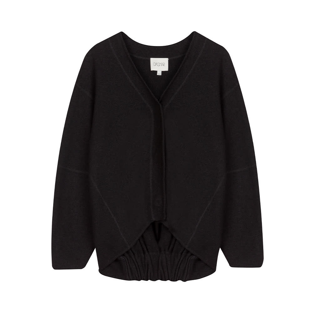 Bea Long Wool Cardigan i Black från Dagmar Åhlens