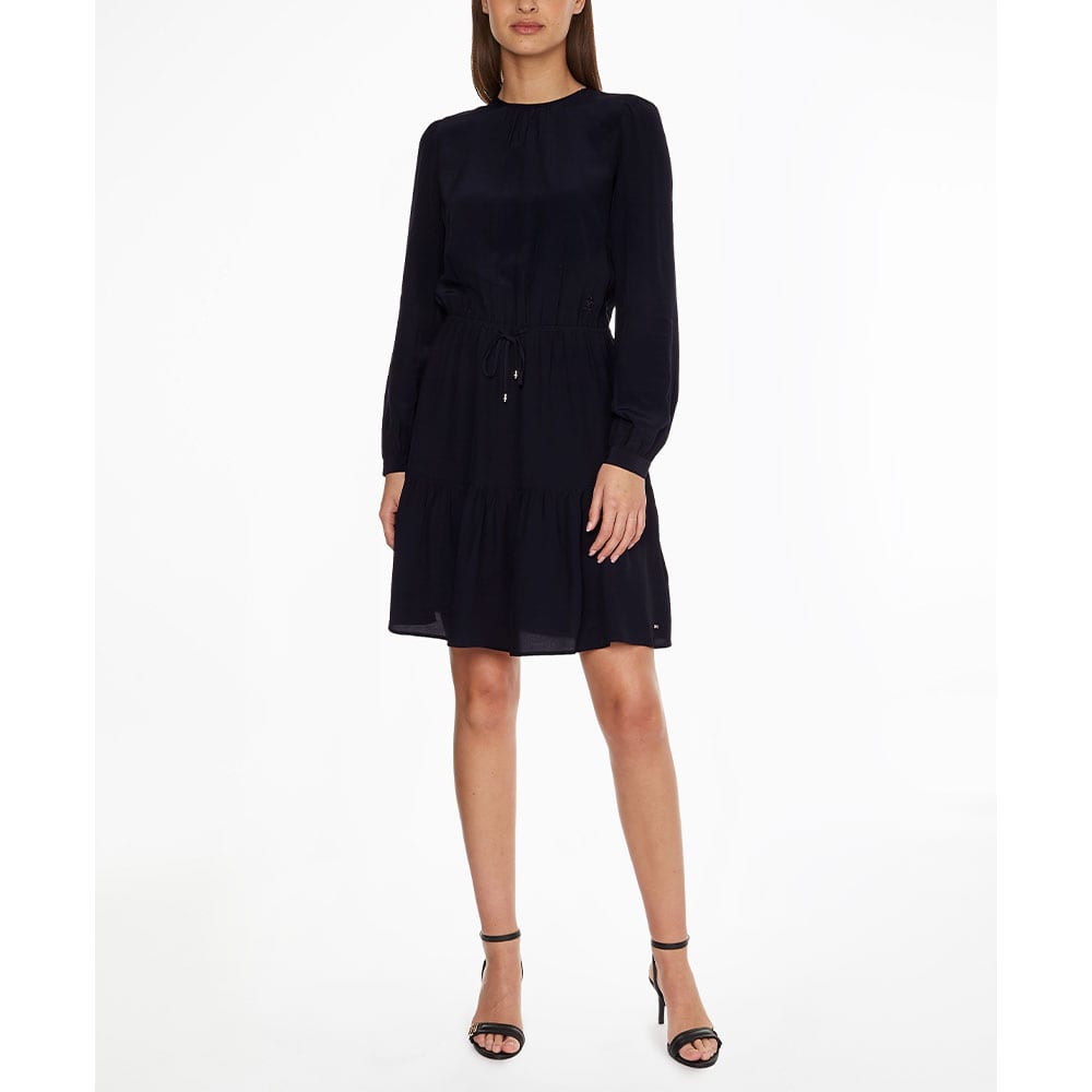 VISCOSE KNEE LENGTH DRESS LS