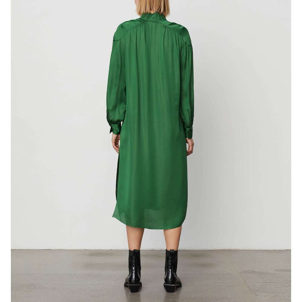 Camille - Modern Drape Dress, Basil Green