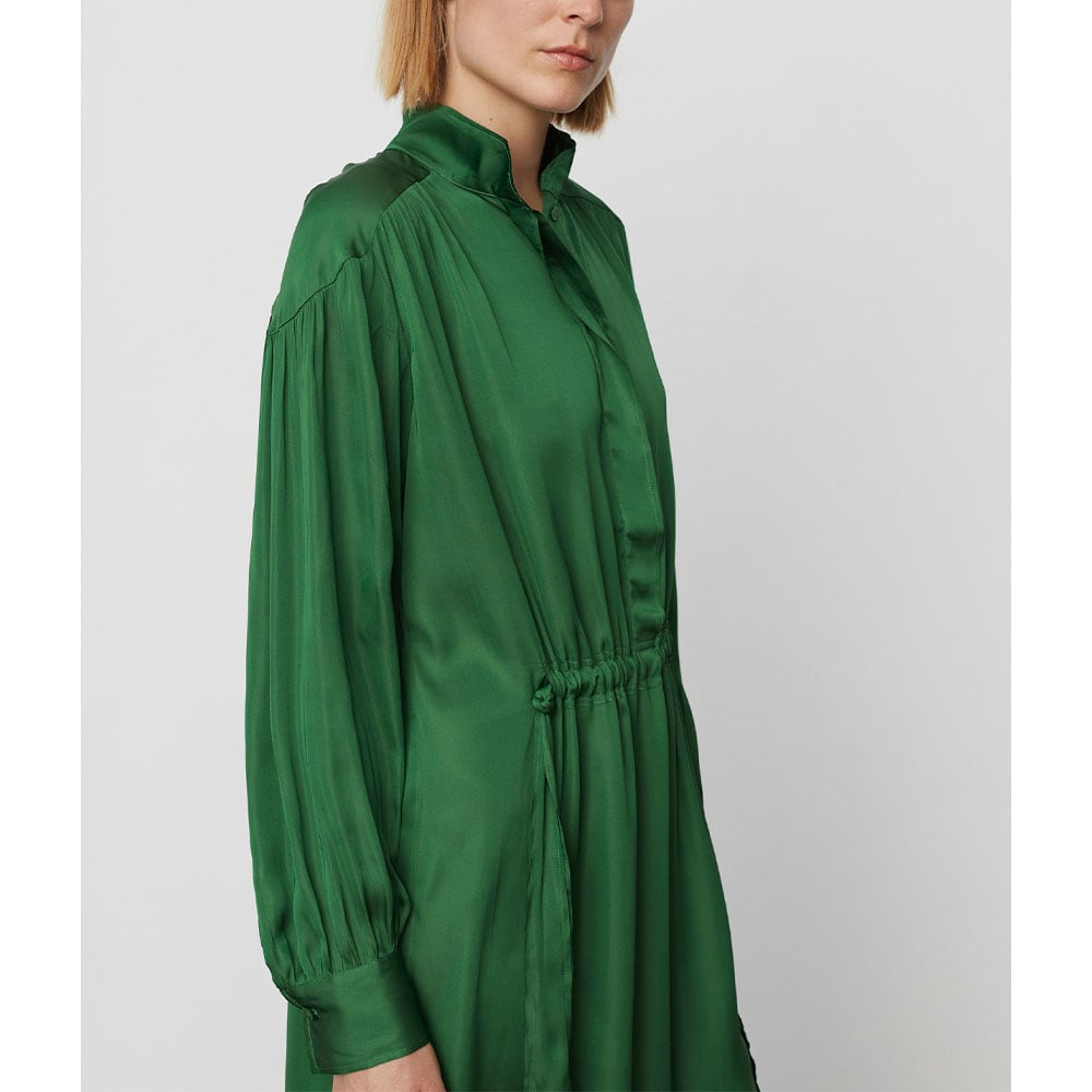 Camille - Modern Drape Dress, Basil Green