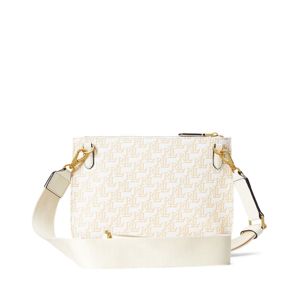 Coated Canvas Medium Jamey Crossbody Bag i White/Vanilla från Lauren