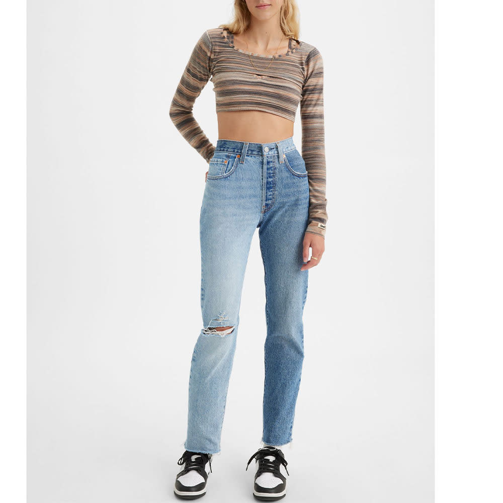 501 Jeans Two Tone Two Tone In, Med Indigo - Worn In