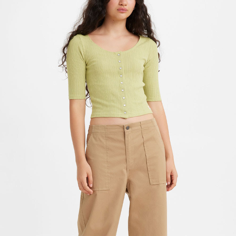 Dry Goods Pointelle Top Weepin, Green