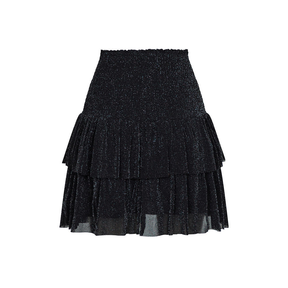 Carin Glitter Mesh Skirt, Black