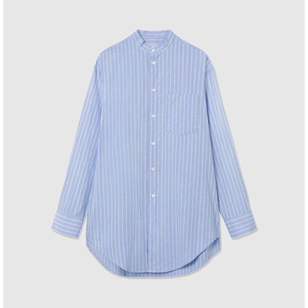 Charlize Poplin Stripe Shirt, Light Blue