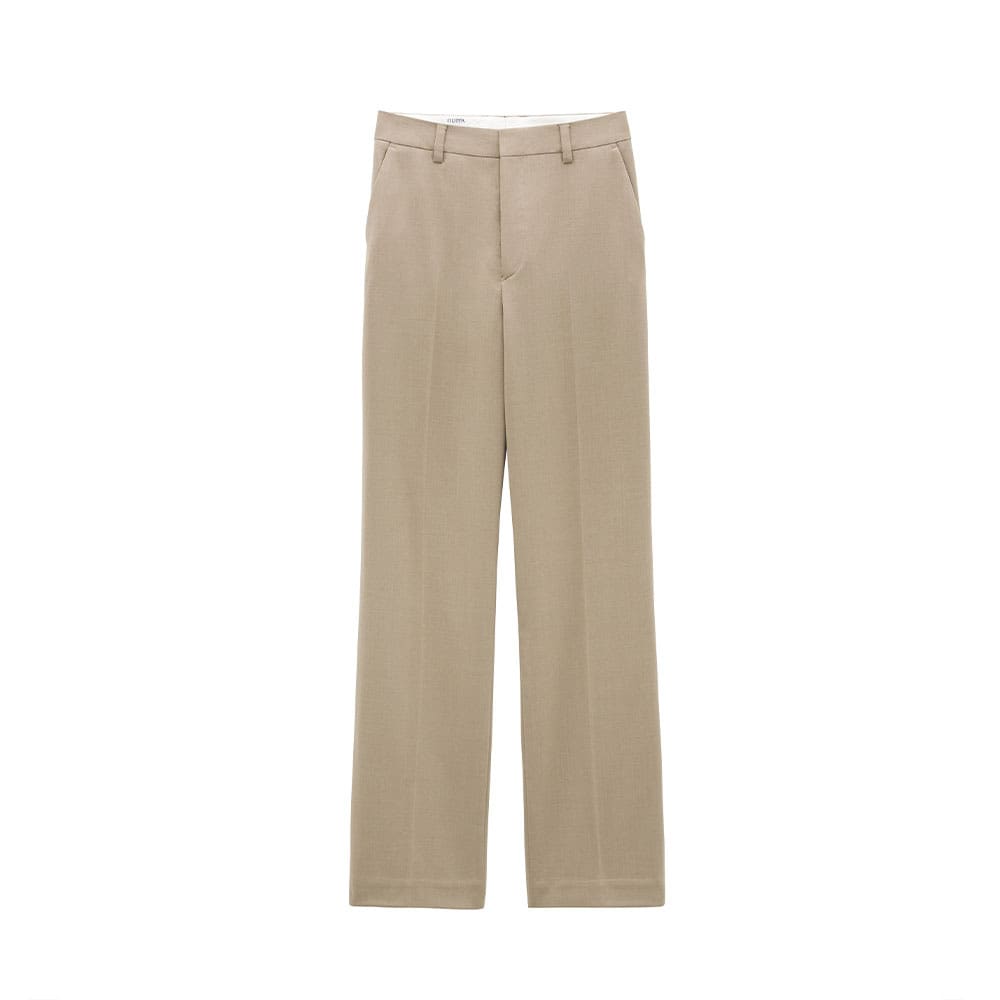 Cara Flannel Trousers, Sand Beige