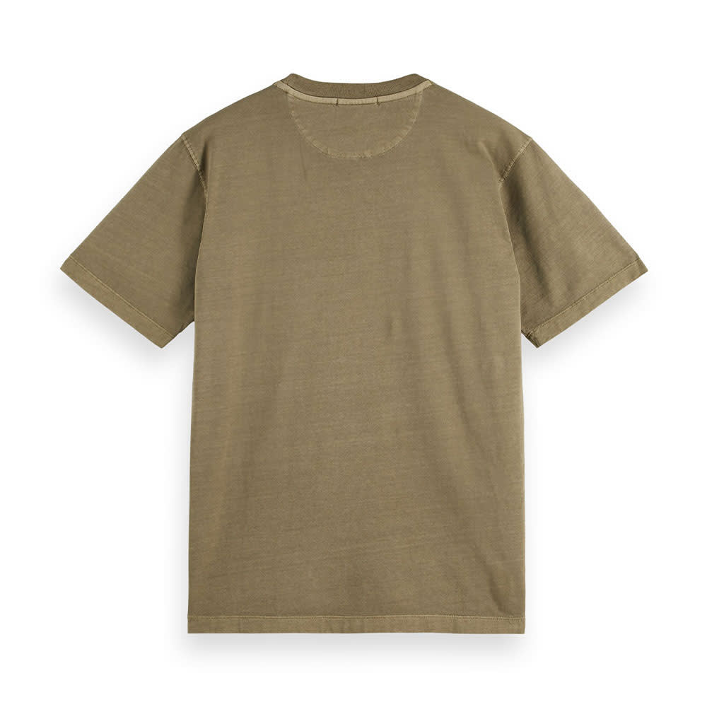 Garment dye logo T-shirt, Khaki