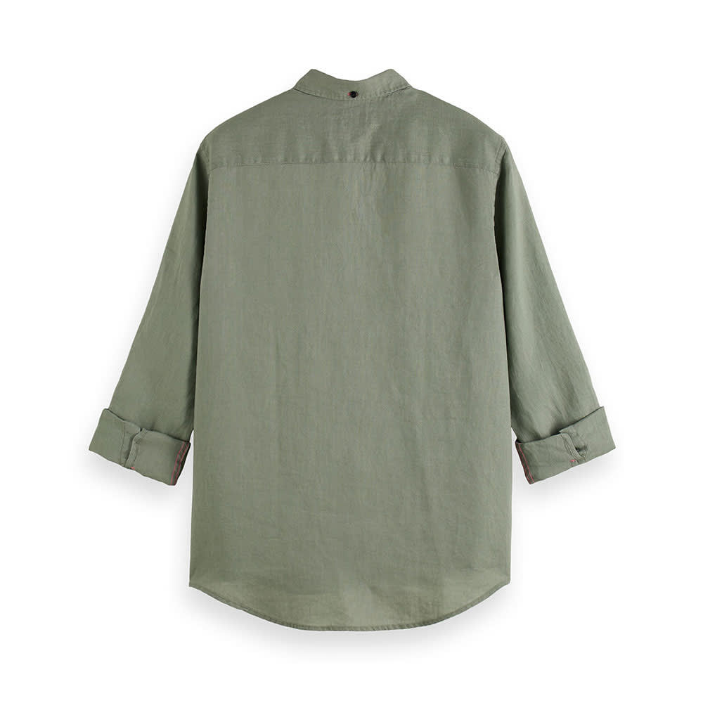 Sleeve Roll-upp Linen Shirt