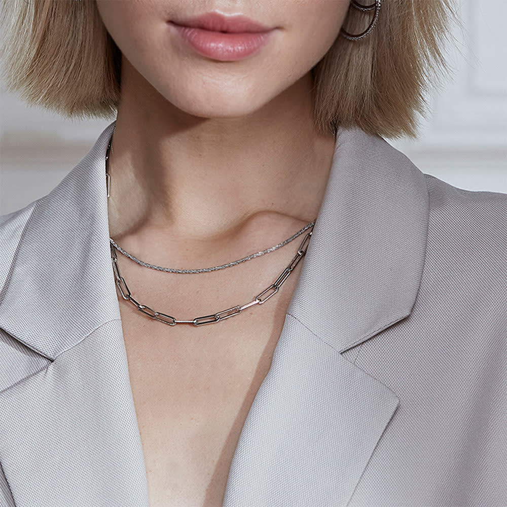 Ivy Chain Necklace L Steel