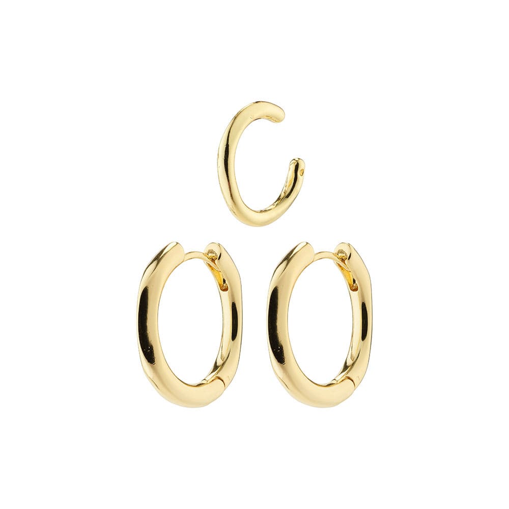 Pause Earrings, Gold Plated