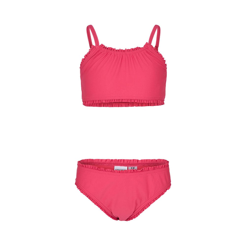 Bikini med volanger, Bright Pink