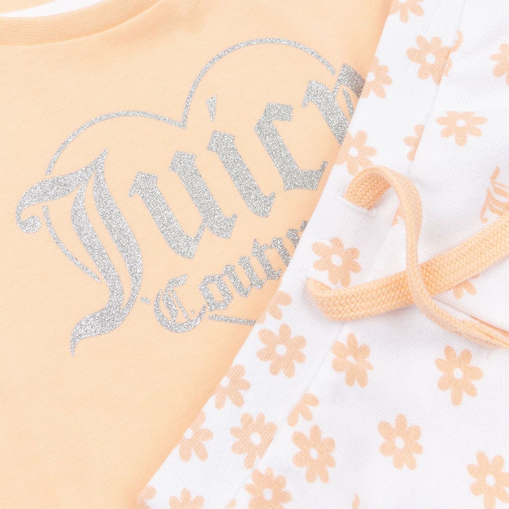 Juicy Couture SET Daisy Print Shorts and Juicy Print Frill Tee Set
