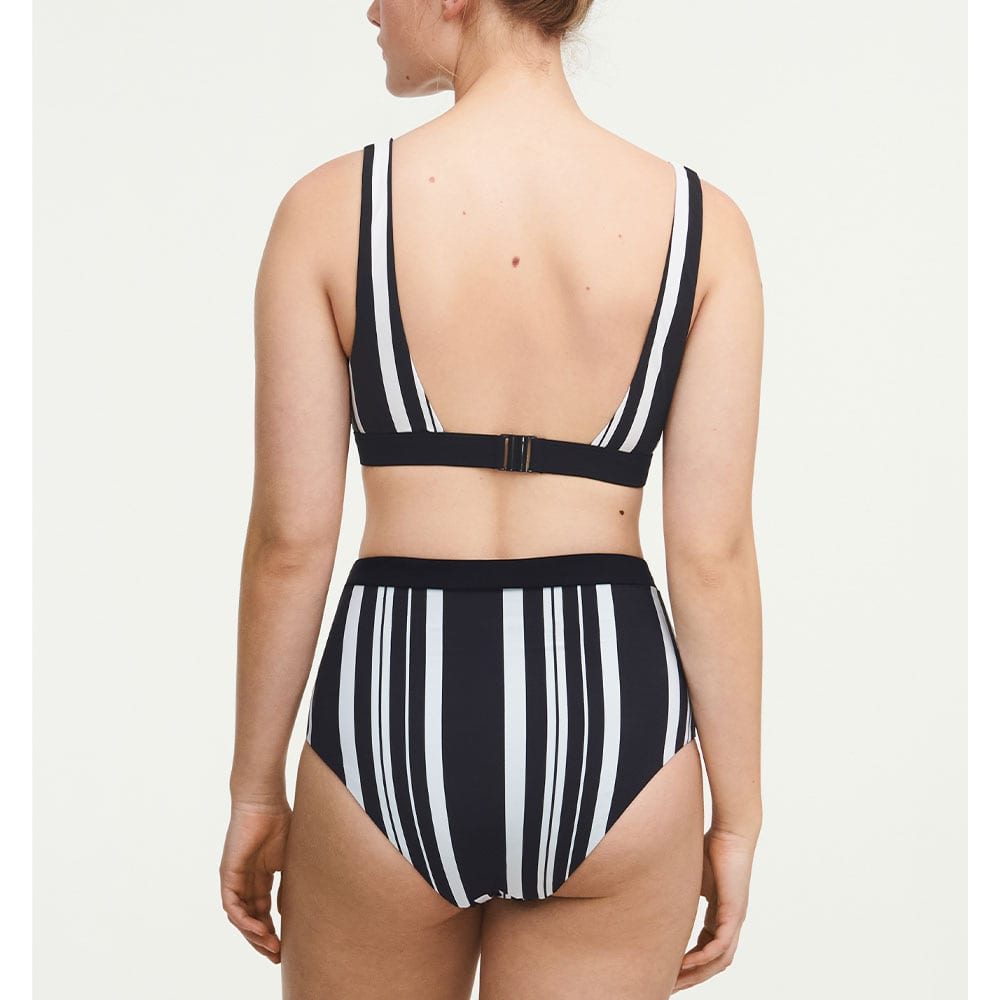 Maui Wirefree Bikini Top, Black Stripes