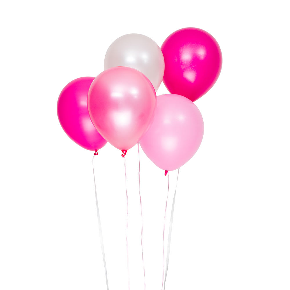 Ballonger 10st, rosa/vita från Design House 95
