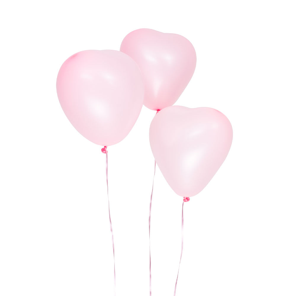 Hjärtformade ballonger 8st rosa. från Design House 95