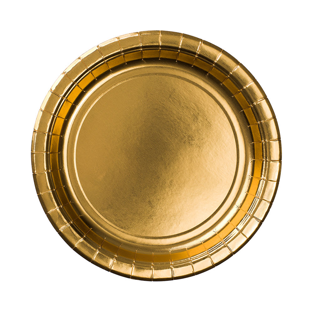 Papperstallrik rund 23cm, 8st, guldfolie från Design House 95