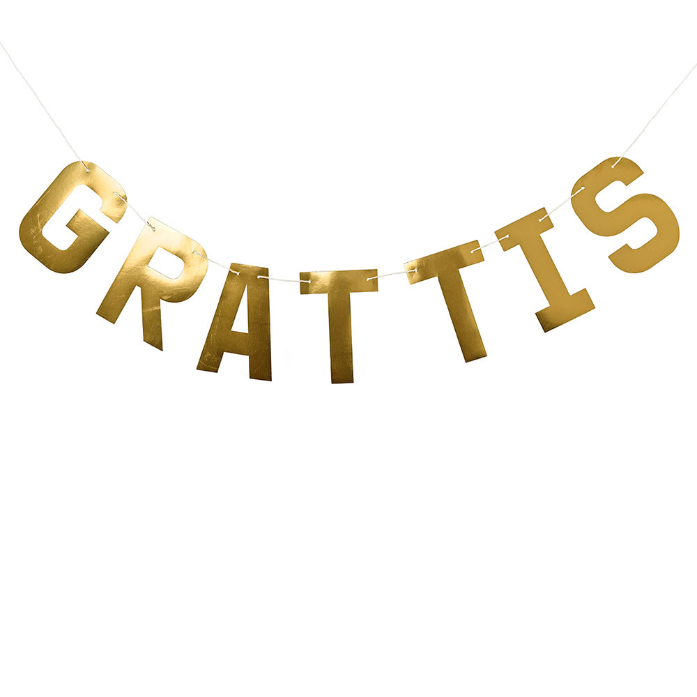 Girlang  "GRATTIS" guldfolie från Design House 95