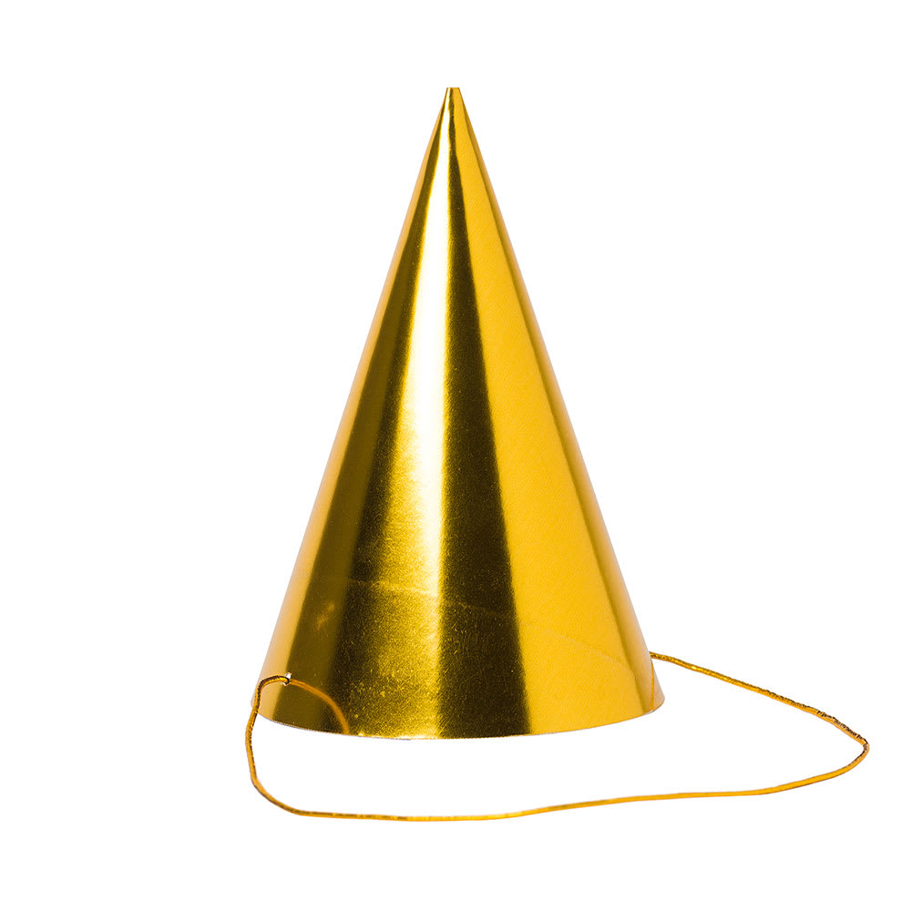 Partyhatt 8st, guldfolie från Design House 95