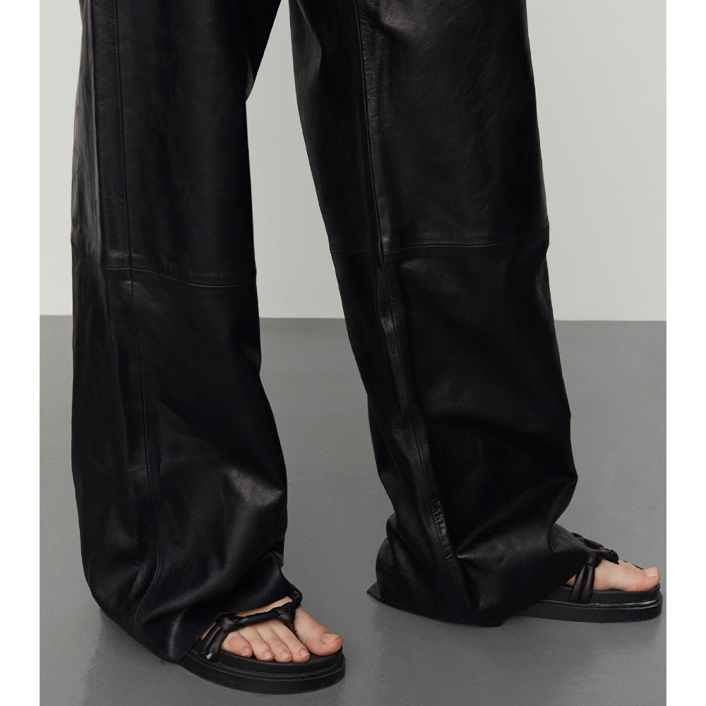 Flint Crinkled Leather Pants