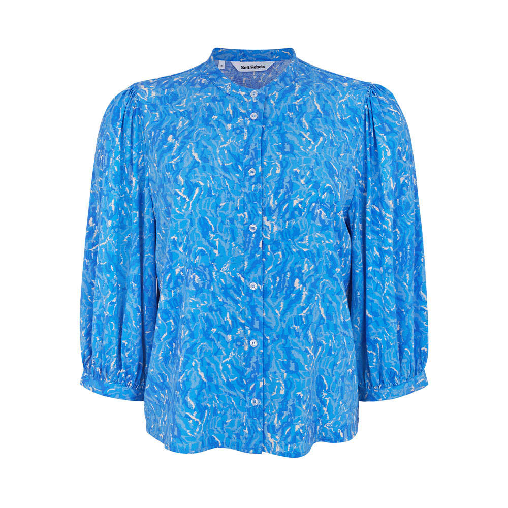 SRBriella Elma Shirt, Graphic Animal Azure Blue Print