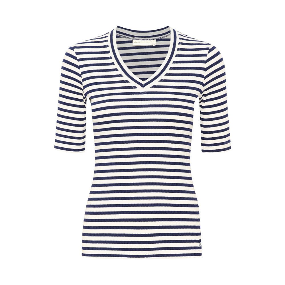 DagnaIW Striped V T-Shirt