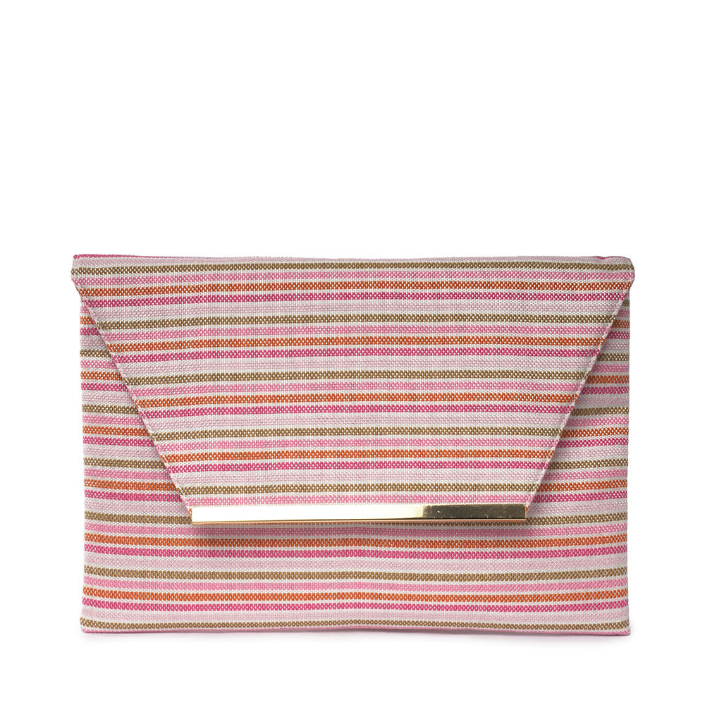 Envelope Bag Pink Striped Straw från Ceannis