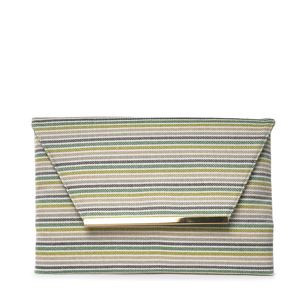 Envelope Bag Green Striped Straw från Ceannis