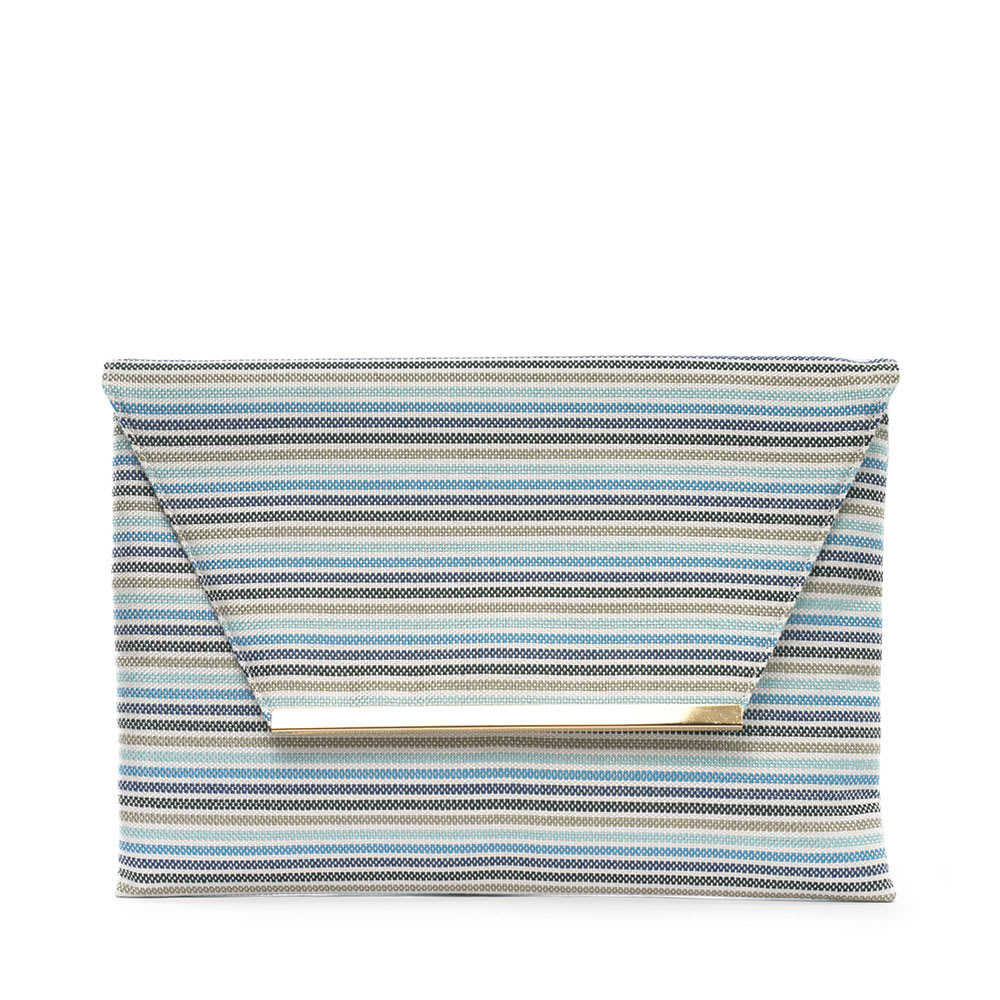 Envelope Bag Blue Striped Straw