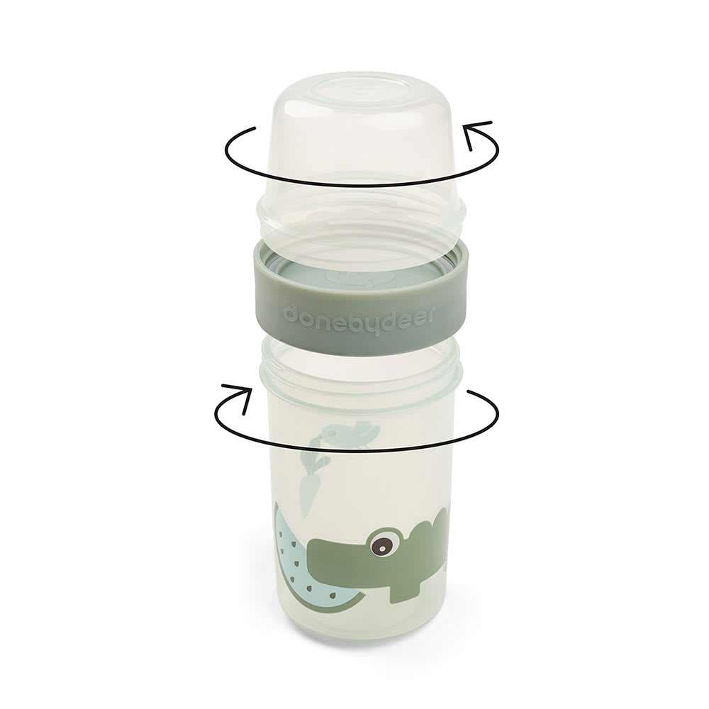 To go 2-way snack container L Croco Green