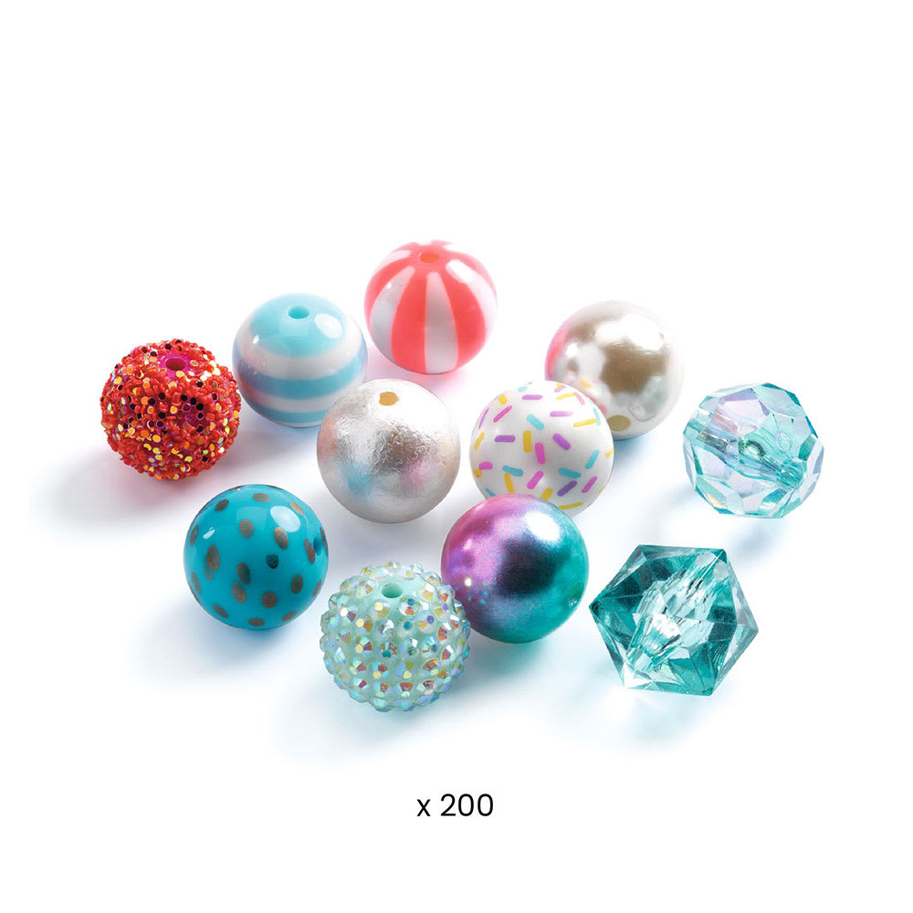 Set med pärlor - Bubble Beads, silver