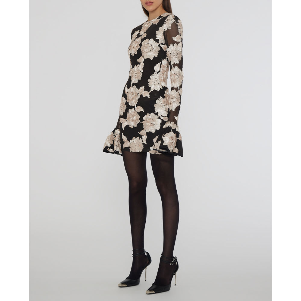 Flower Mesh Mini Dress