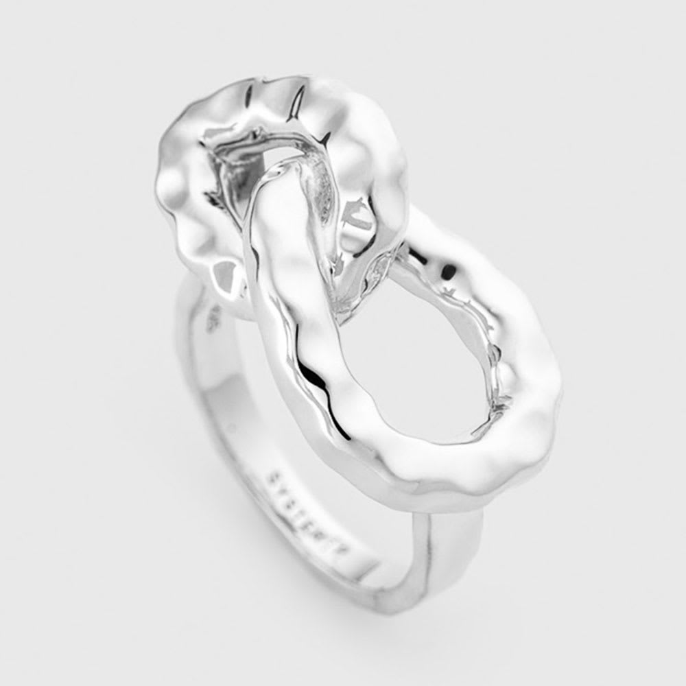 Bolded Hammered Links Ring Silver från Syster P