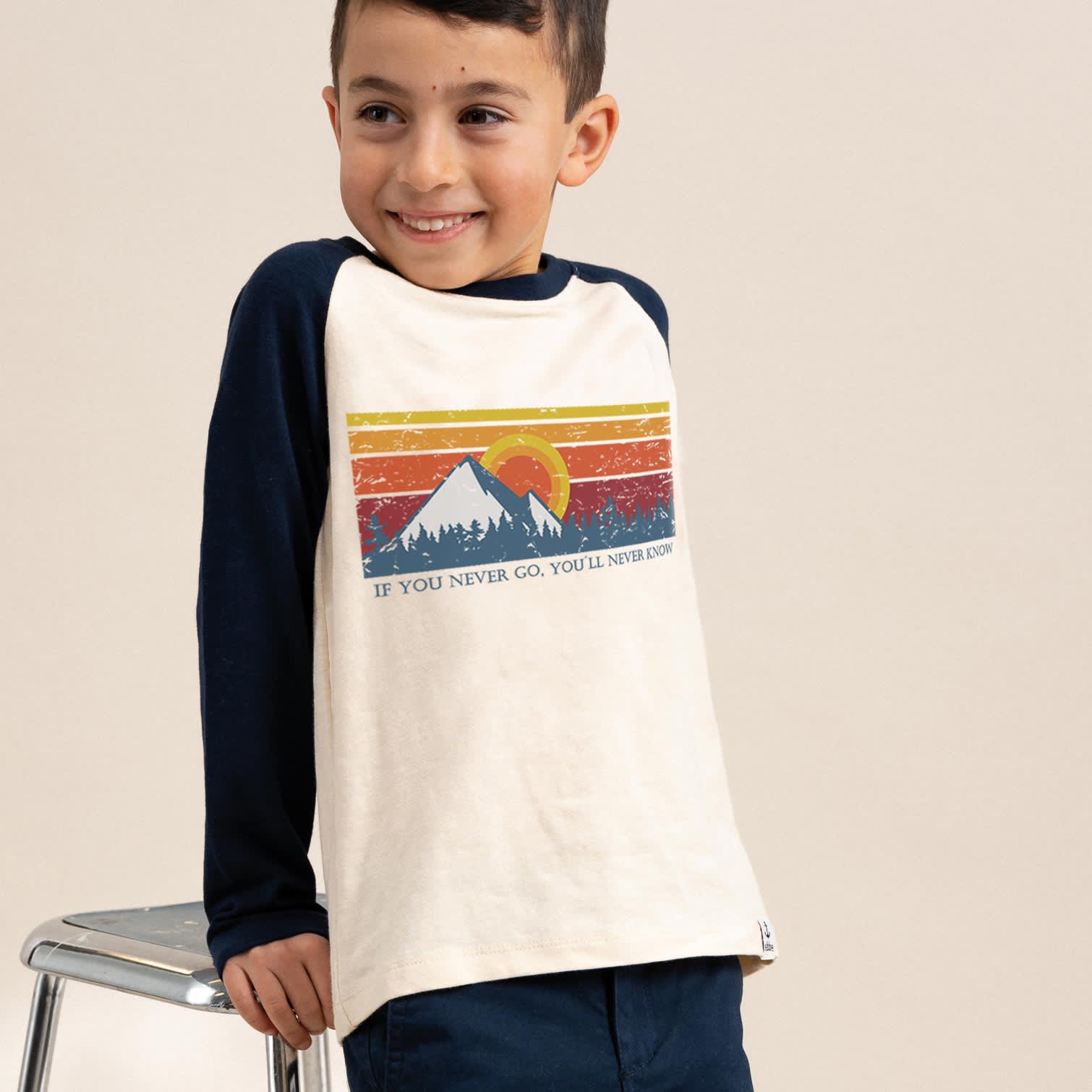 Cato L/s T-shirt, ski slope front print