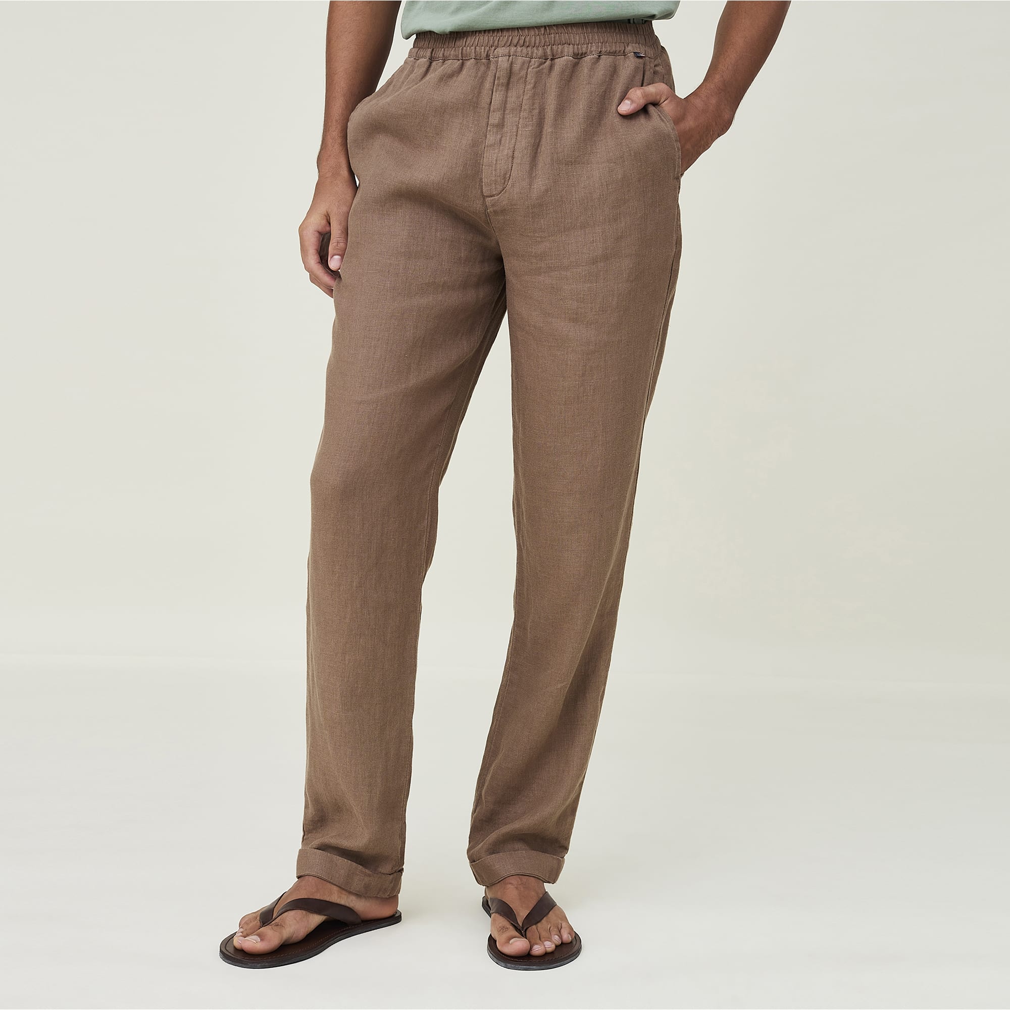 Hugh Linen Pants, light brown
