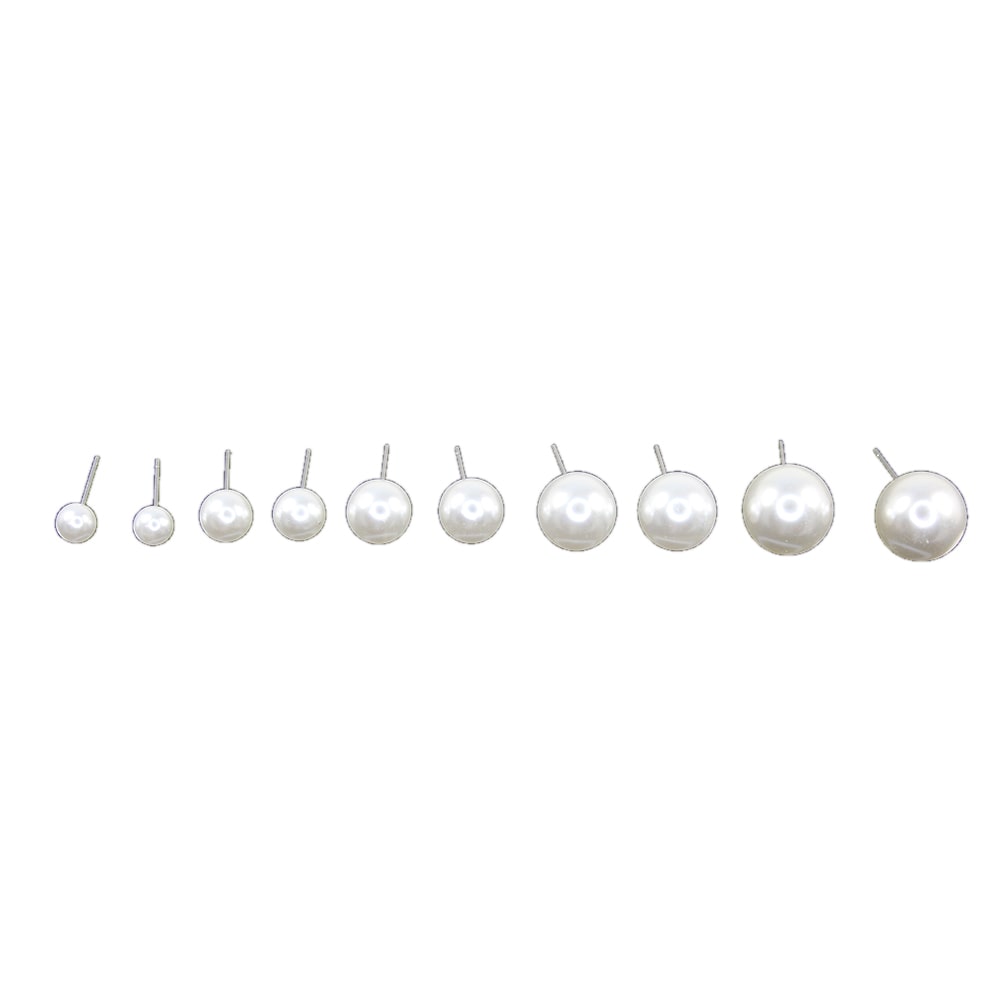 5 par örhängen med pärlor, 6 mm + 8 mm+ 10 mm + 12 mm + 14mm från Complement