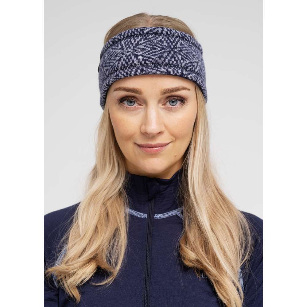 100% Merinoull, Pannband Med Mönster, Grå från Dovre