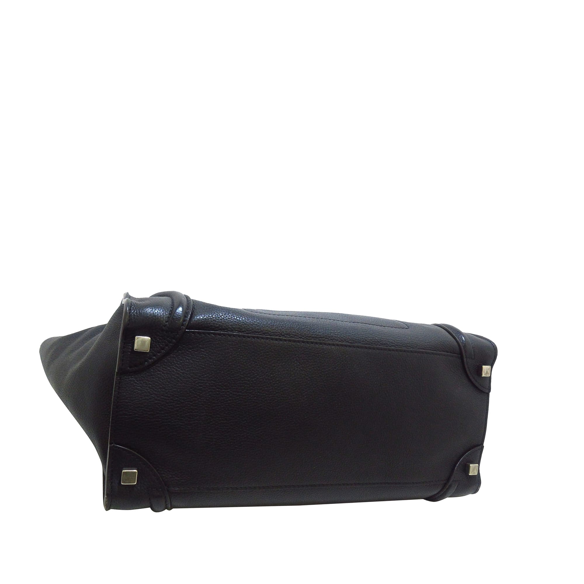 Celine Medium Luggage Leather Tote Bag, ONESIZE, black