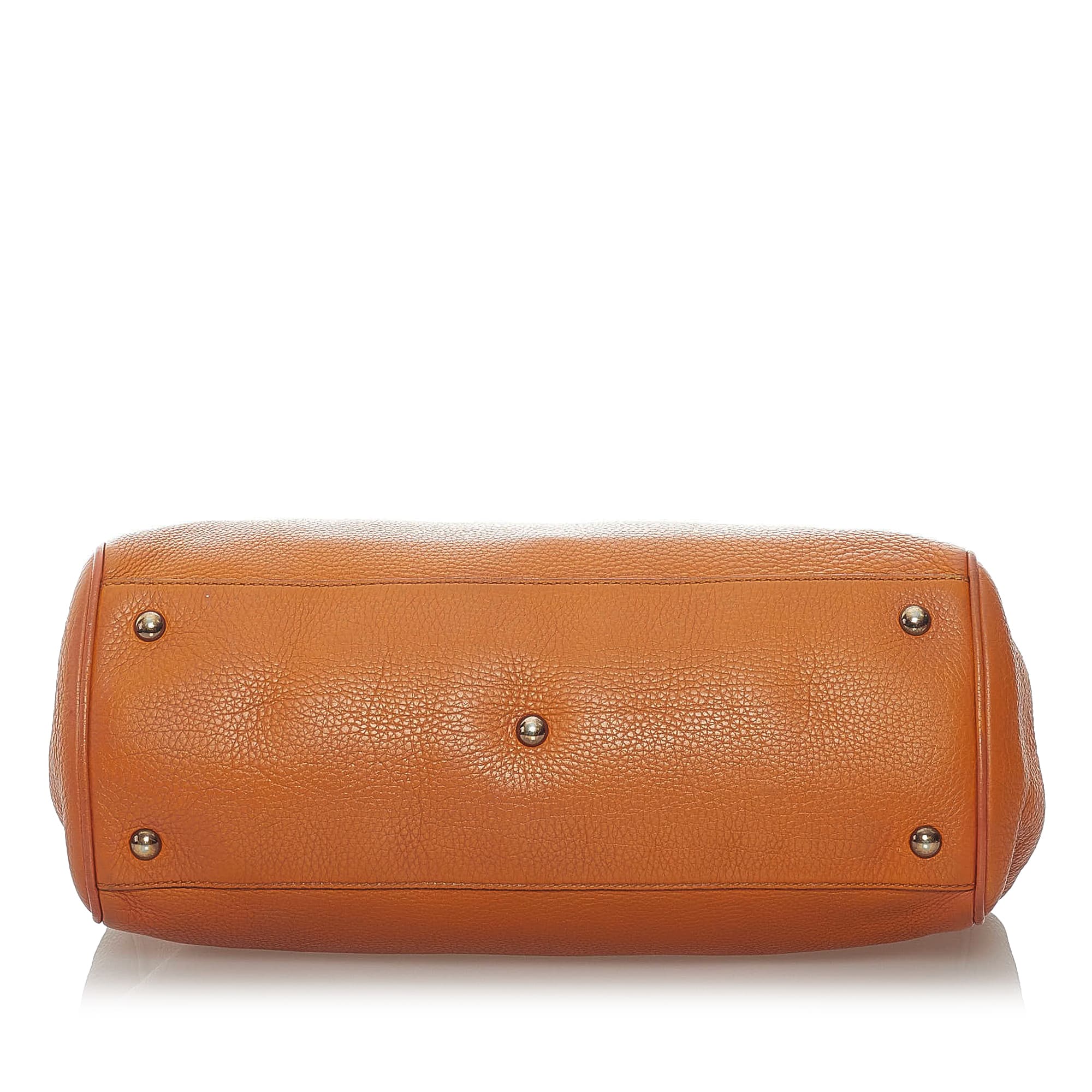 Gucci Bamboo Shopper Leather Satchel, ONESIZE, orange
