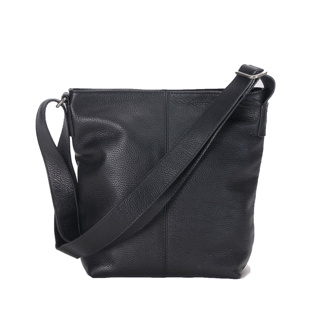 Small Shoulder Bag Black Grained Leather