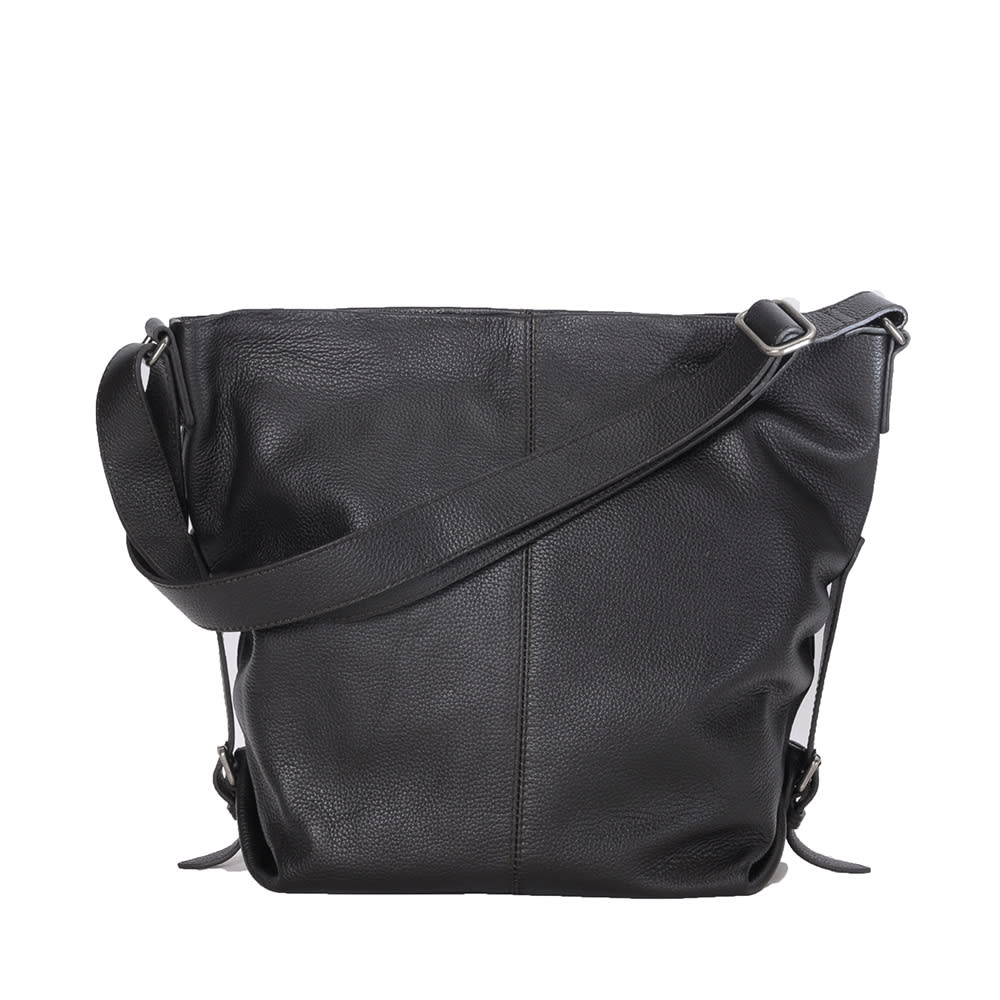 Axelremsväska, Shoulder Bag Black Grained Leather