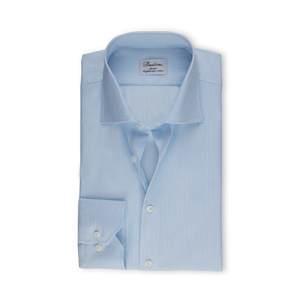 Light Blue Pinstriped Slimline Shirt, Blue