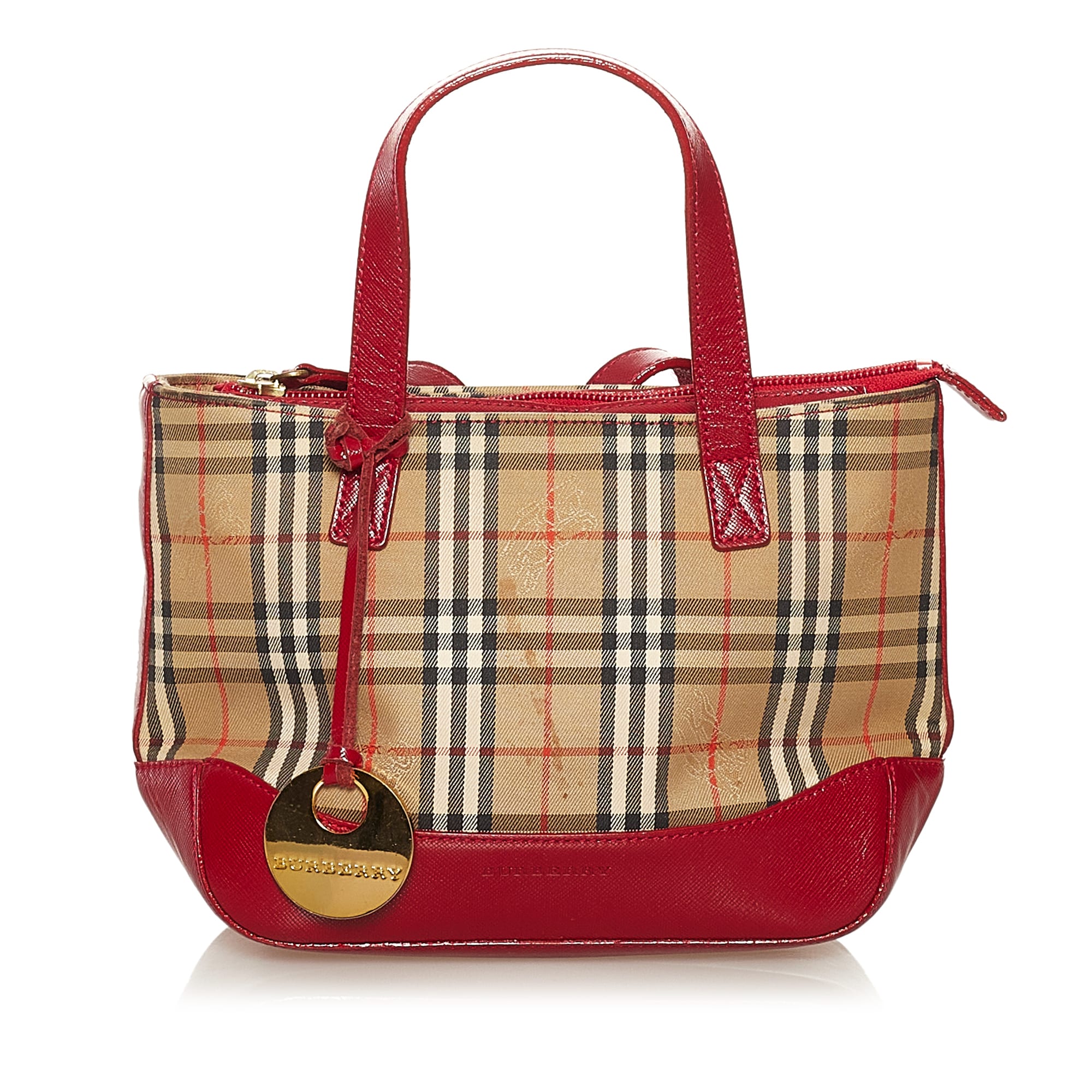 Burberry Haymarket Check Canvas Handbag, ONESIZE