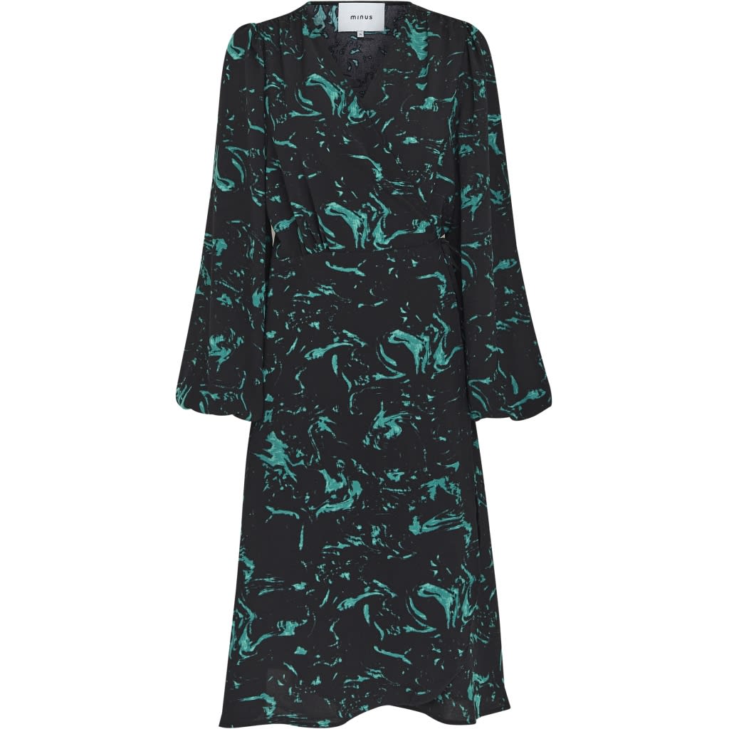 Selena Wrap Dress 1, ocean green swirl print