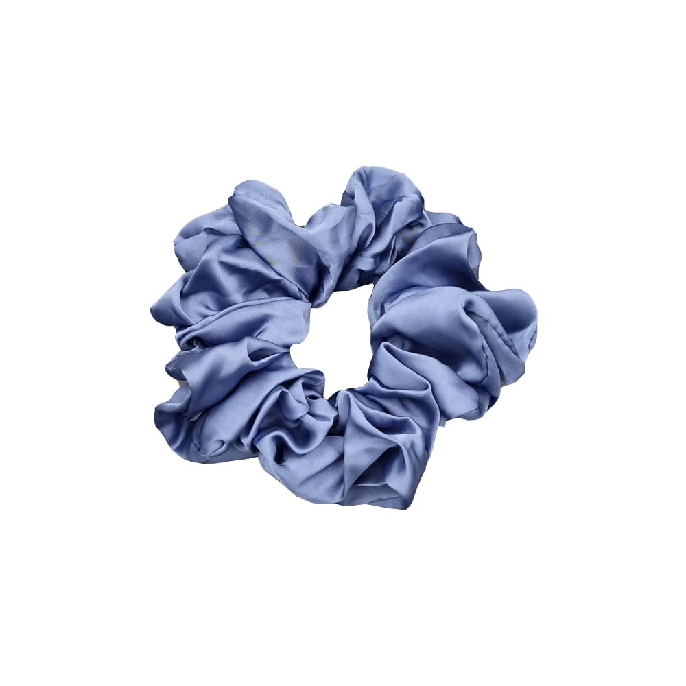 Stor Scrunchie I Sidenimitation, lt blue