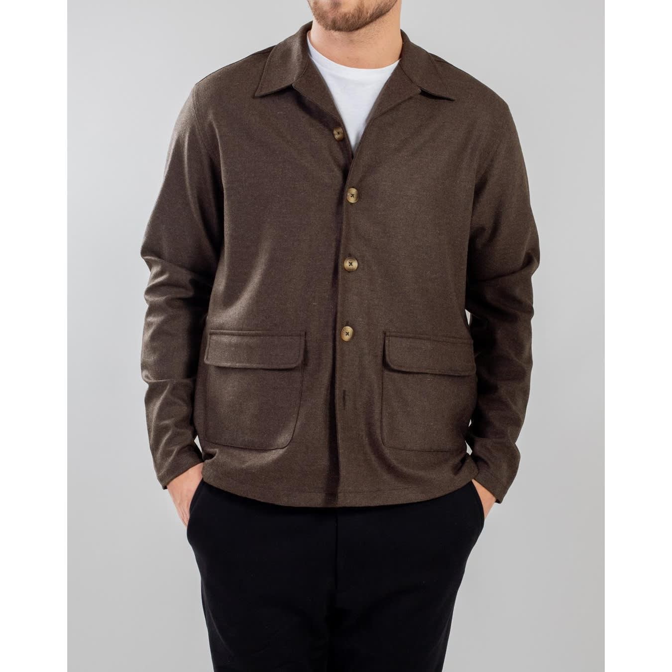 Miles Wool Suit Jacket - Dark Brown, brown