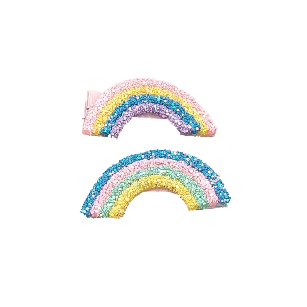 1 Par Hårspännen Med Glitter-regnbåge från Complement Kids