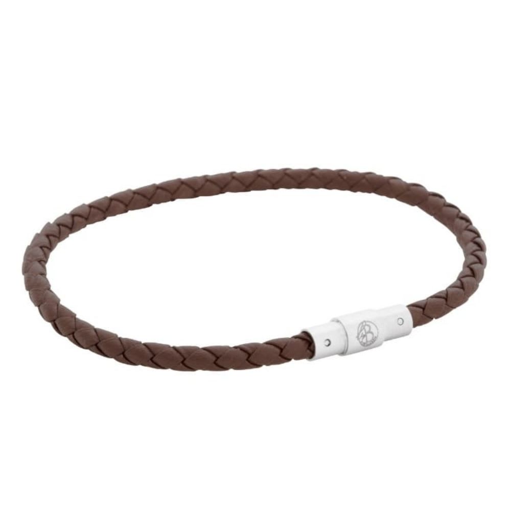 Leandro Leather Bracelet Grey från by BILLGREN